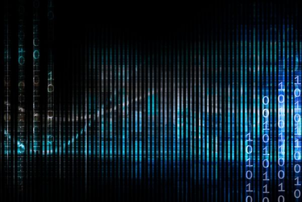 Gráfica digital abstracta en tonos azules que simboliza la interoperabilidad en la UE.