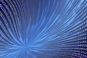 Flujo de datos digitales que representa la reutilización de datos del sector público