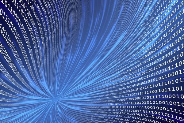 Flujo de datos digitales que representa la reutilización de datos del sector público